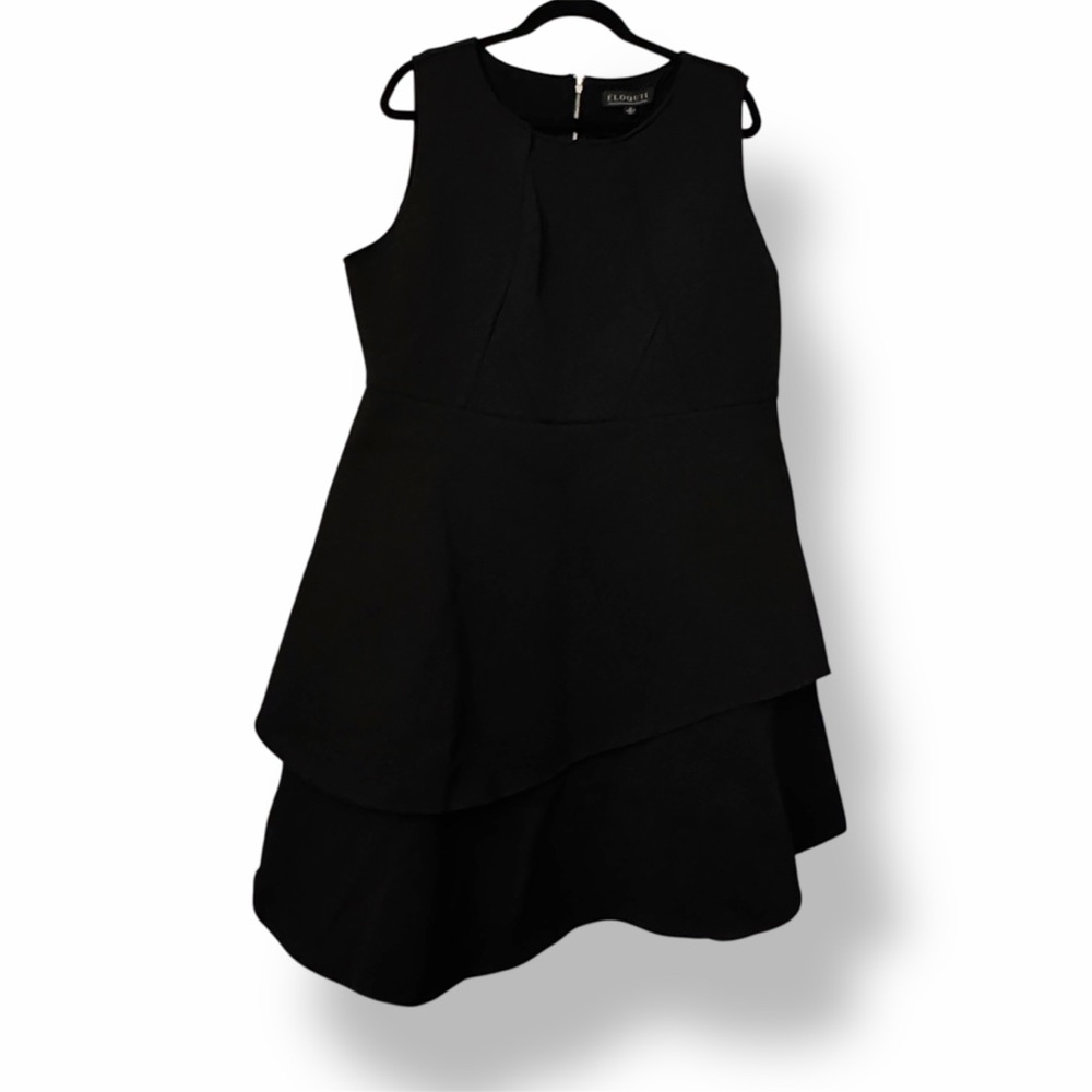 Eloquii Fit & Flare Mini Dress Black